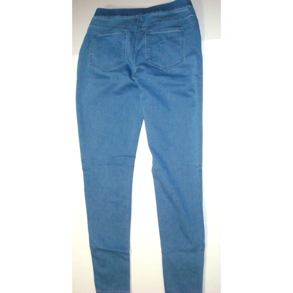 New Womens Isaac Mizrahi Live Divine Denim Pull On Jeans Blue Gold Snaps 4 Tall - Picture 8 of 10